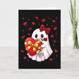Be My Boo Cute Ghost Valentine Heart Box Rose Fian Card