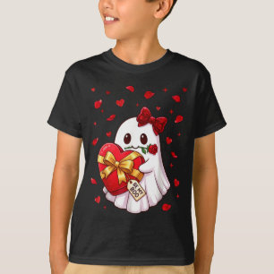 Be My Boo Cute Ghost Valentine Heart Box Rose Fian T-Shirt