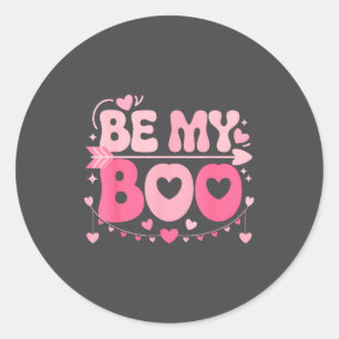 Be My Boo Cute Valentine Halloween Family Matching Classic Round Sticker