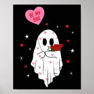 Be My Boo Valentine Ghost With Lloon Happy V Day C Poster