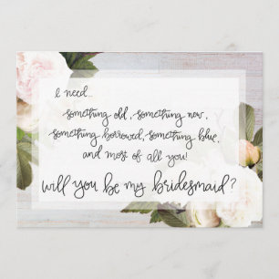 Be My Bridemaid Bridal Party Asking Card