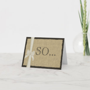 Be My Bridesmaid Burlap and Bow Invitation