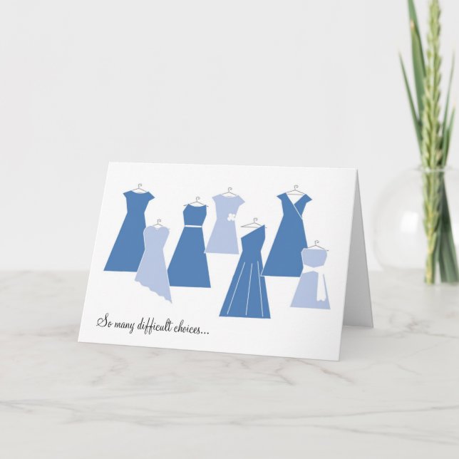 Be My Bridesmaid Card (Blue Dresses) (Front)