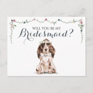 Be my bridesmaid Cocker Spaniel Dog Invitation Postcard