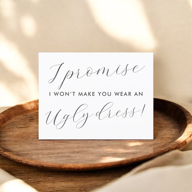 Be My Bridesmaid Funny Make Wear Ugly Dress Invita Invitation Postcard (Creator Uploaded)