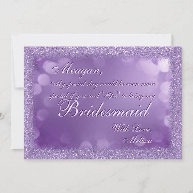 Be My Bridesmaid | Glitter Border Invitation (Front)