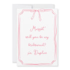 Be my bridesmaid? Light Pink Coquette Bow Proposal