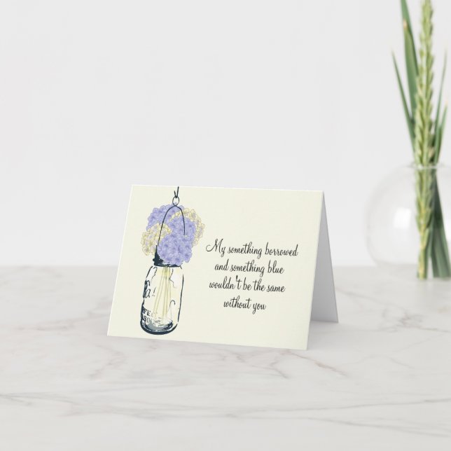 Be My Bridesmaid Mason Jar and Hydrangeas Invitation (Front)