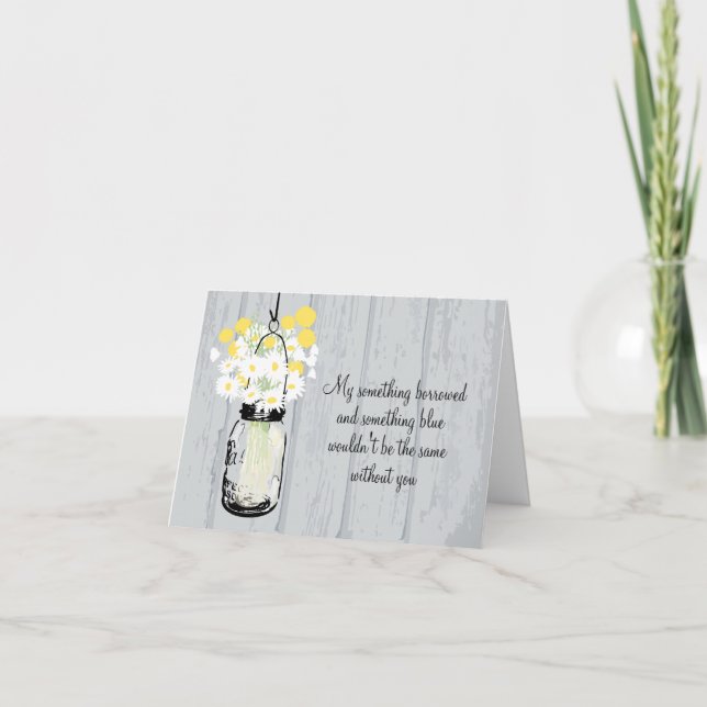 Be My Bridesmaid - Mason Jar & Wildflowers Invitation (Front)