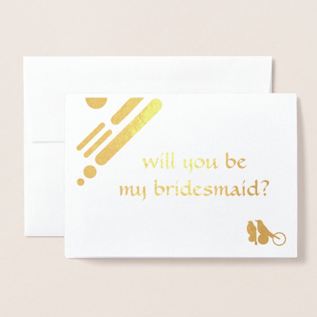 be my bridesmaid mod birds invitation (Front With Envelope)