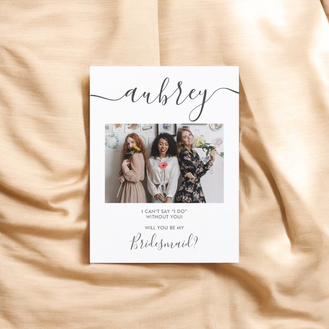Be My Bridesmaid Modern Photo Invitation  (Creator Uploaded)