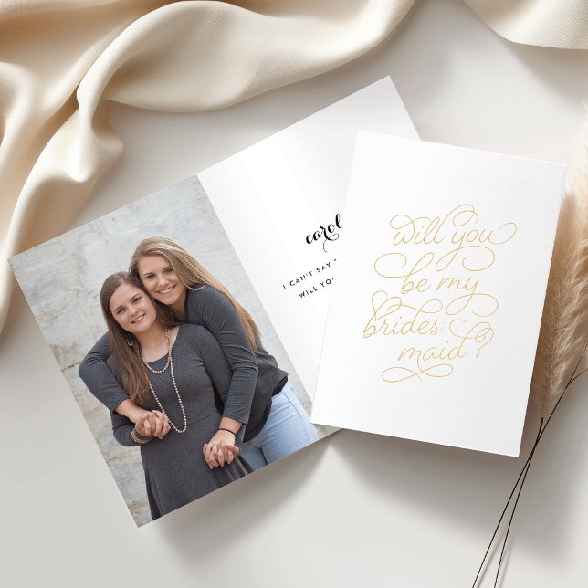 Be My Bridesmaid | Personalised Photo Gold Foil Card (Creator Uploaded)