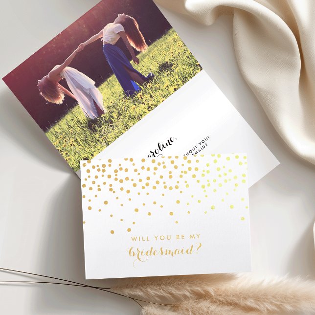 Be My Bridesmaid | Personalised Photo Gold Foil Card (Creator Uploaded)