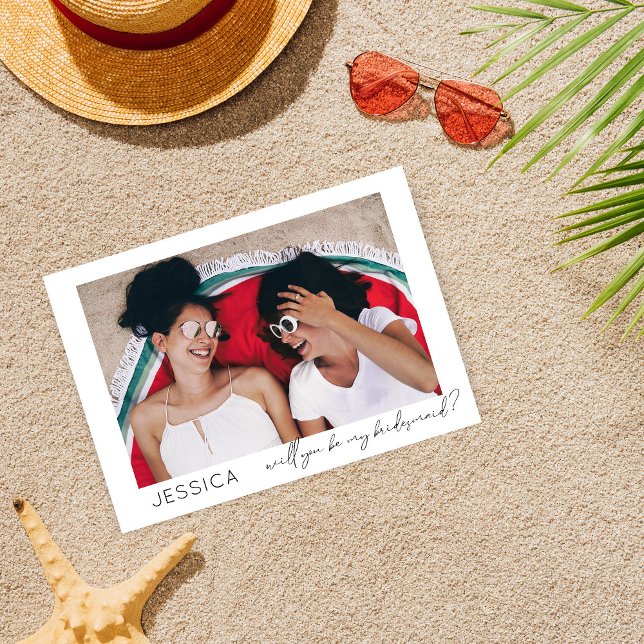 Be My Bridesmaid Photo Proposal Calligraphy Invitation (Creator Uploaded)