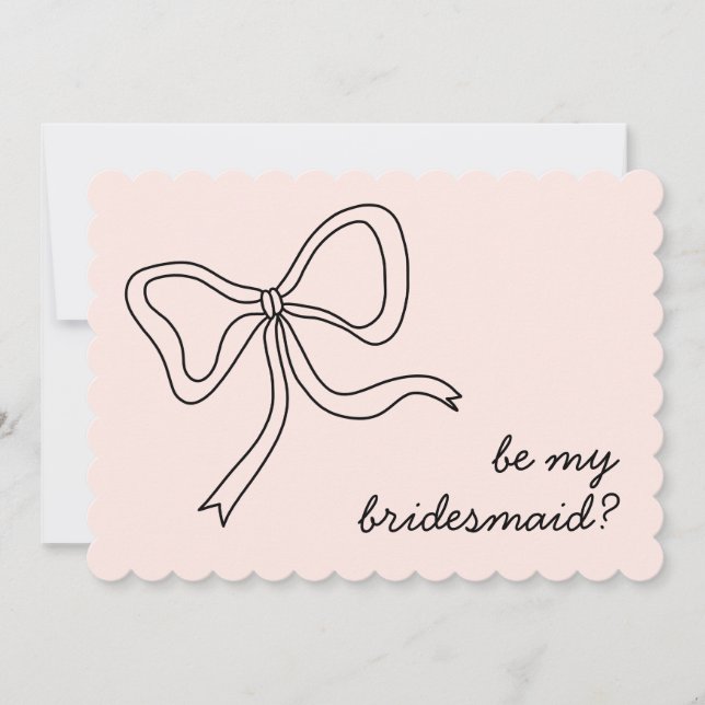 Be My Bridesmaid Pink Bow Bridesmaid Proposal Invitation (Front)
