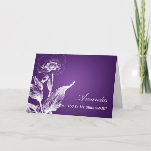 Be My Bridesmaid Poppy Purple Invitation