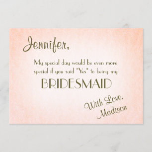 Be My Bridesmaid   Pretty Blush Invitation