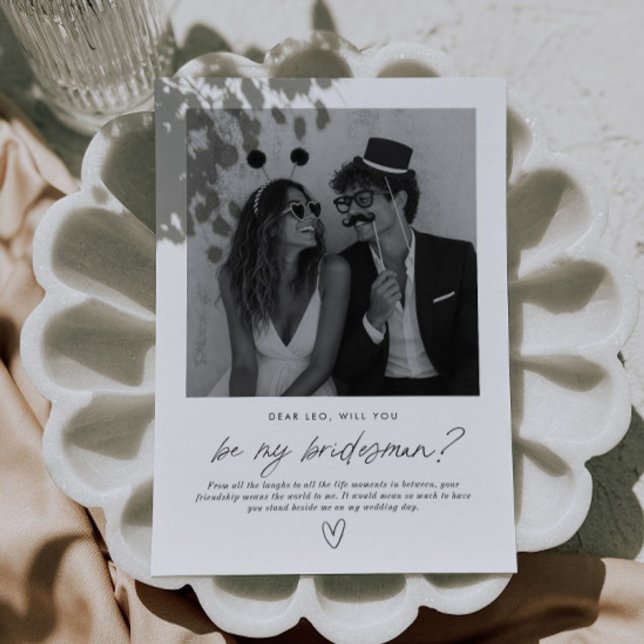 Be My Bridesman Handwritten Photo Proposal Invitation (Zazzle Be My Bridesman Handwritten Photo Proposal Invitation )
