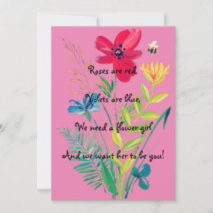 Be My Flower Girl Card   Flower Girl Proposal Card