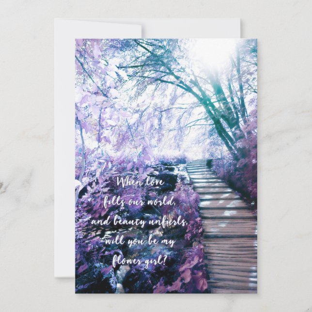 be my flower girl enchanted forest invitation (Front)