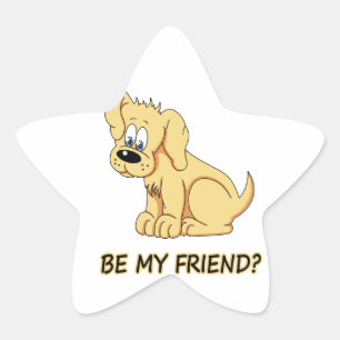 Be my friend? star sticker