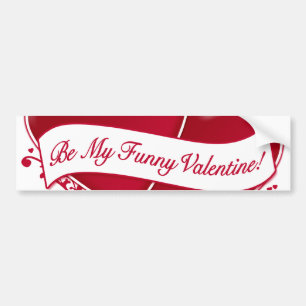 Be My Funny Valentine! Red Hearts Bumper Sticker
