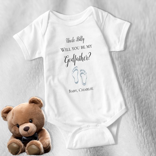 Be My Godfather Proposal Baby Feet Bodysuit (Creator Uploaded)