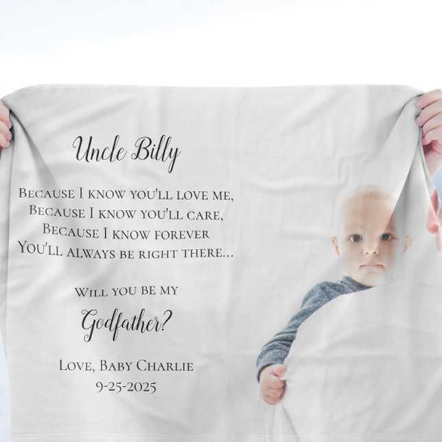 Be My Godfather Proposal Photo Fleece Blanket (Creator Uploaded)