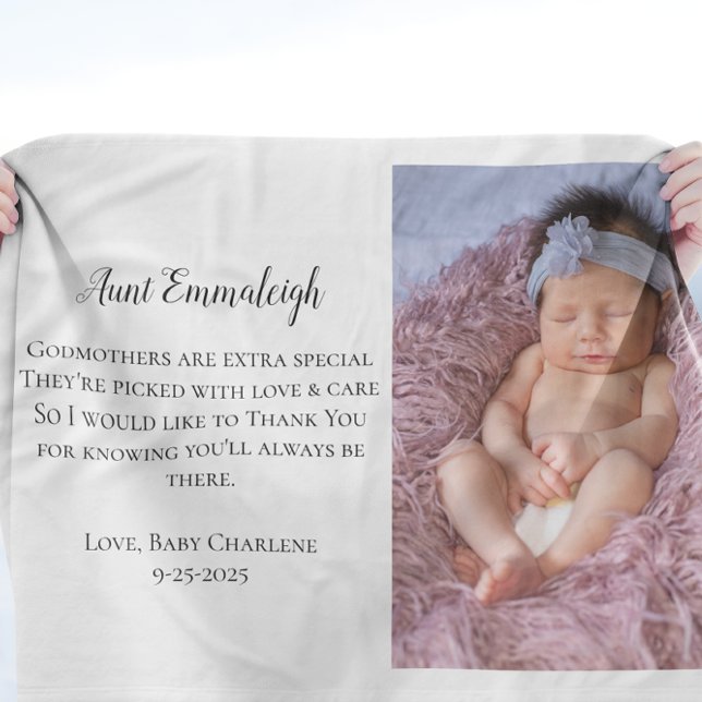 Be My Godmother Thank You Photo Fleece Blanket (Creator Uploaded)