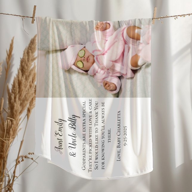 Be My Godparents Thank You Photo Fleece Blanket (Creator Uploaded)