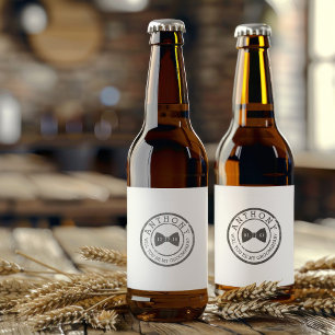 Be My Groomsman Beer Bottle Label with Bow Tie