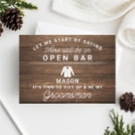 Be My Groomsman Card - Rustic Wood<br><div class="desc">Pop the question with this humourous and charming flat card. Personalise the front with his name and the back with your own personal message. Simply edit the name and the message on the back, select a quantity of "1" and add to cart. Create personalised cards for the entire wedding party!...</div>