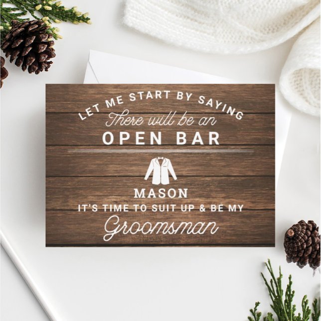 Be My Groomsman Card - Rustic Wood (Creator Uploaded)