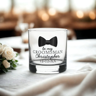 Be My Groomsman Name Wedding Whiskey Glass
