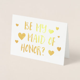 be my maid of honour bokeh foil card
