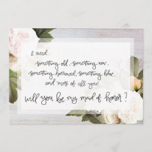 Be My Maid of Honour Bridal Party Asking Card