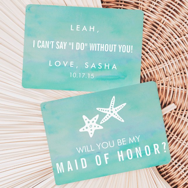 Be My Maid of Honour Card | Starfish Aqua (Creator Uploaded)