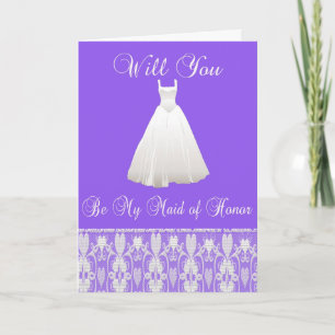 Be My Maid of Honour Invitation With Lace in