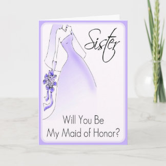 Be My Maid of Honour Sister Invitation