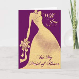 Be My Maid of Honour Wedding Invitation