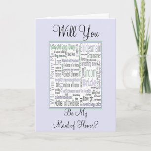 Be My Maid of Honour Wedding Invitation
