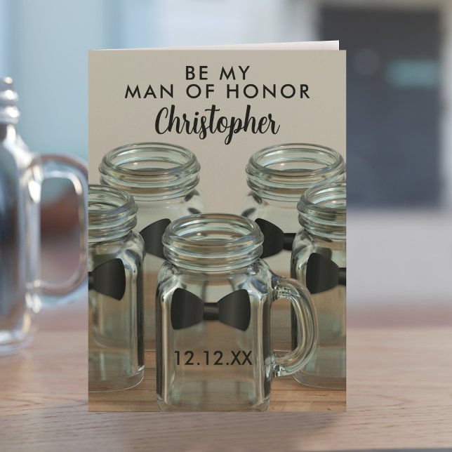 Be My Man of Honour Request Proposal Card (Ask your Man of Honor to stand  by your side with this card. Mention the free bar and he'll say yes!)