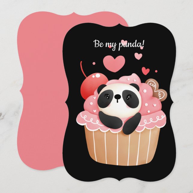 Be my panda valentine  invitation (Front/Back)