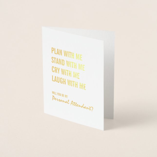 Be My Personal Attendant Plan With Me Gold Foil Card (Front)