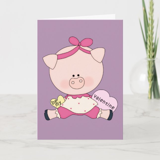 Be My Piggy Valentine Holiday Card (Front)