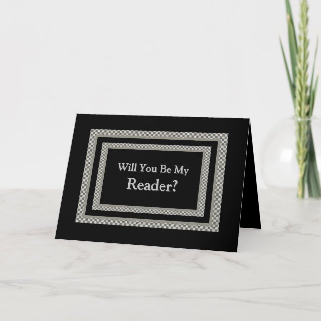 Be My READER  Chequerboard Wedding Invitation (Front)
