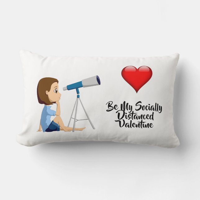 Be My Socially Distanced Valentine Lumbar Cushion (Front)
