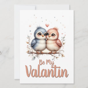 Be My Valentin – Cute Love Birds Valentine Art