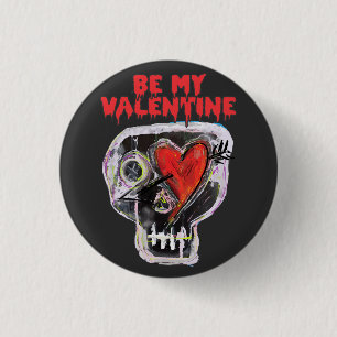 BE MY VALENTINE 3 CM ROUND BADGE