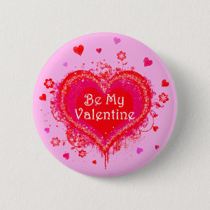 Be My Valentine 6 Cm Round Badge